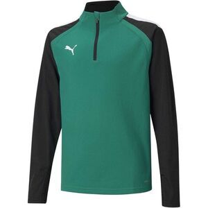 Puma Childrens/Kids TeamLIGA Quarter Zip Fleece Top / Green